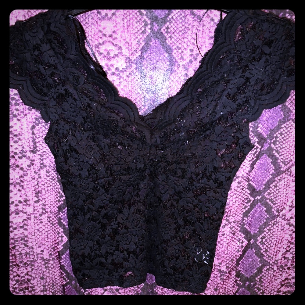 Rue 21 Black Lace crop top